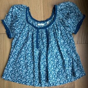 Doen Blue Floral Women's Blouse